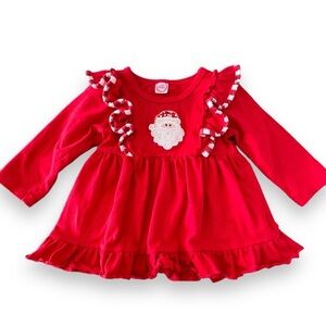 Isla Grace Size M Red Christmas Dress w/Appliquéd Santa Face
